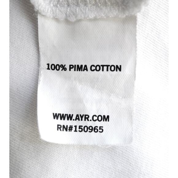 AYR The Hangout Long Sleeve Tee T-Shirt Top White Pima Cotton Shopbop XS $75 - Picture 9 of 12